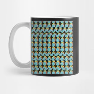 Blue Trippy Glitched Retro Dot Pattern Mug